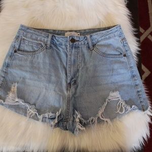 Windsor, Denim cut off distressed jean shorts.  Medium